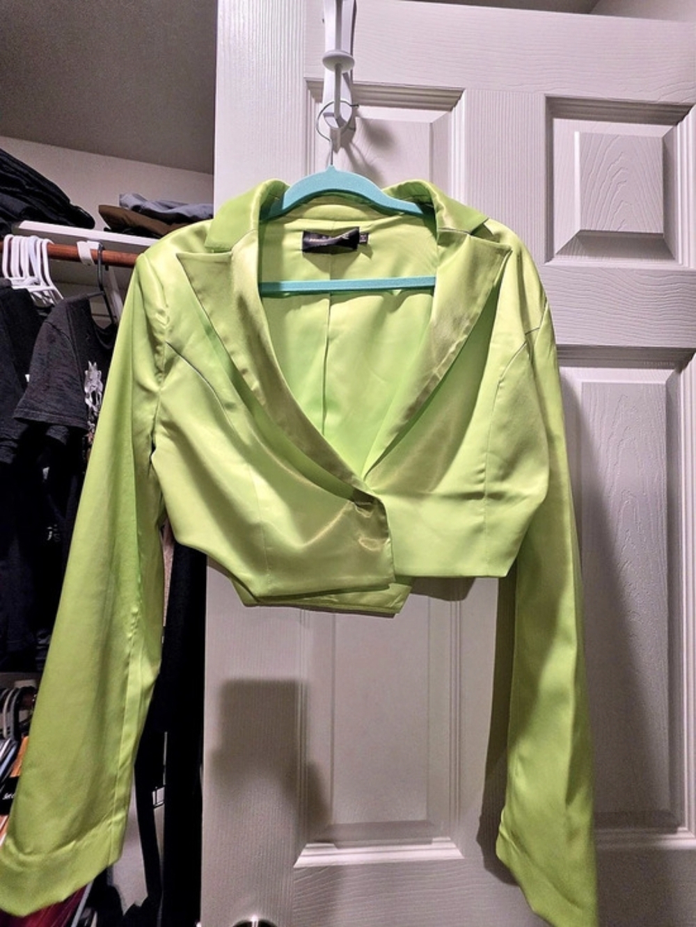 Green Cropped Jacket & Skirt Set